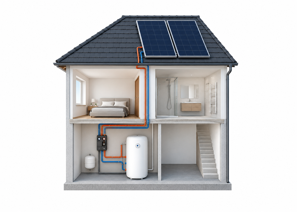 Kit solaire complet SUNSYSTEM 120 L avec panneau solaire